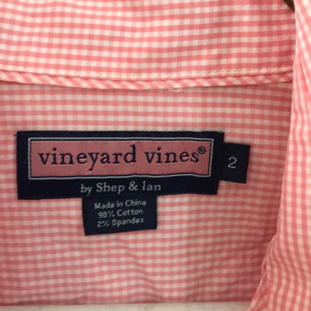 Vineyard Vines Button Down Pink Gingham - image 2